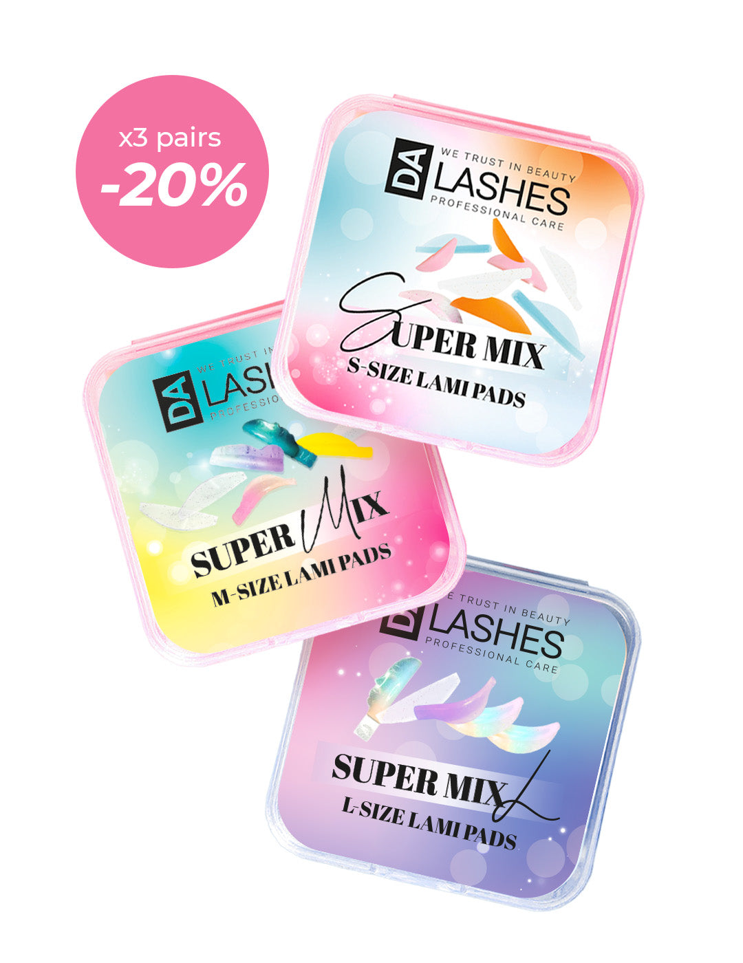 Super Mix lash lami pads 3 size combo